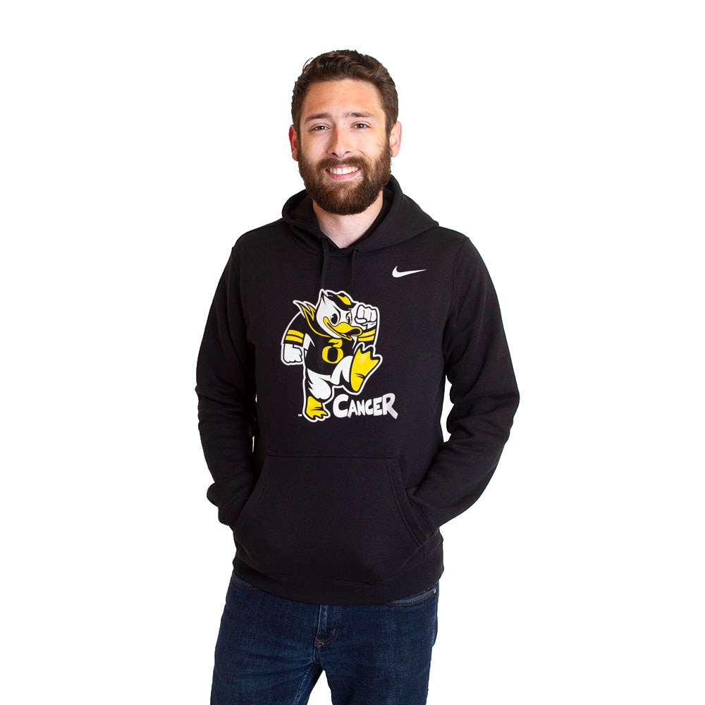 Ducks Spirit, Nike, Black, Hoodie, Cotton Blend, Men, Stomp out Cancer, Pullover, Sweatshirt, 438299
